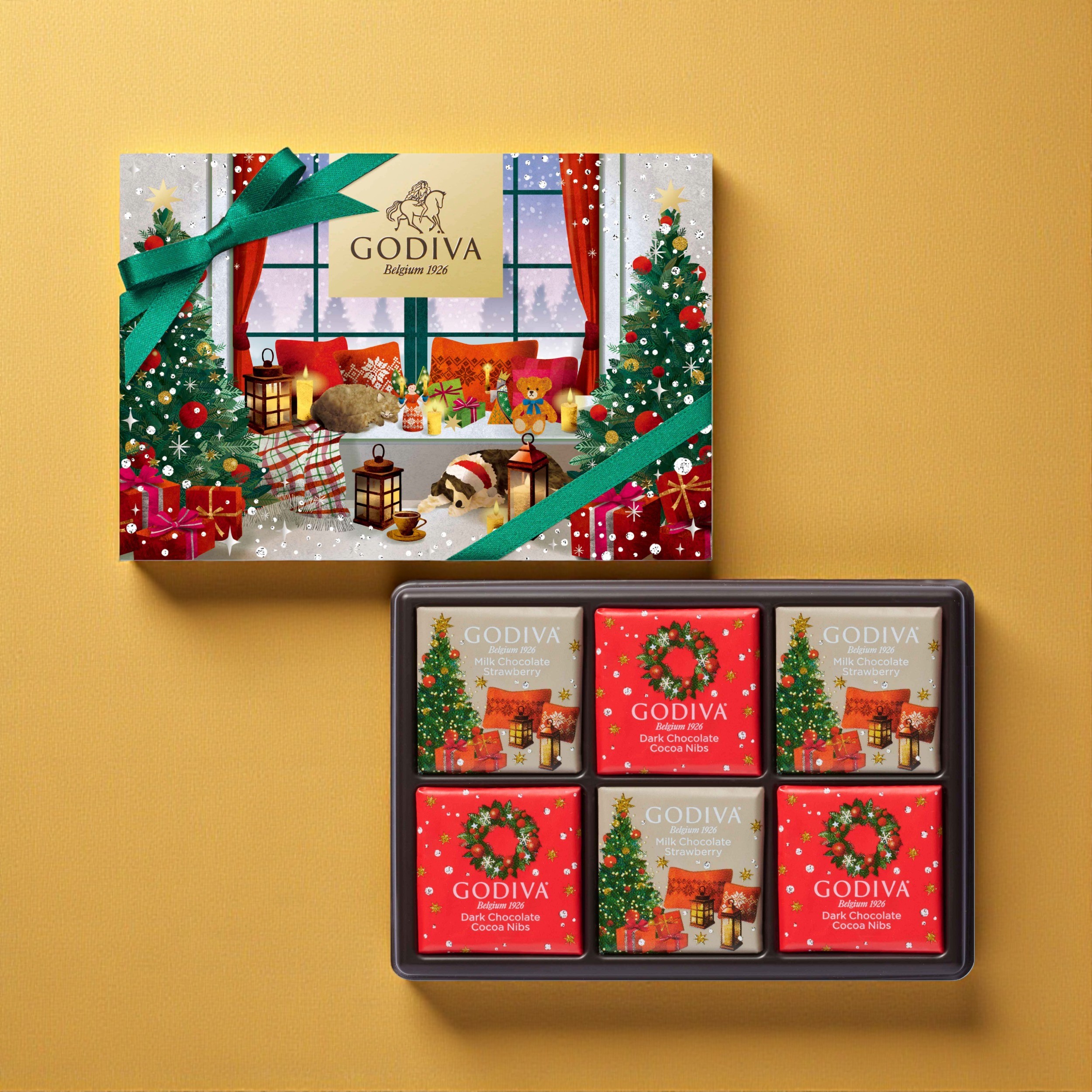 クリスマス限定ボックス付】クリスマス限定チョコとハンカチのセット